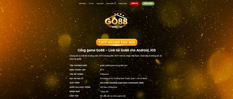 Giới thiệu về cổng game Go88